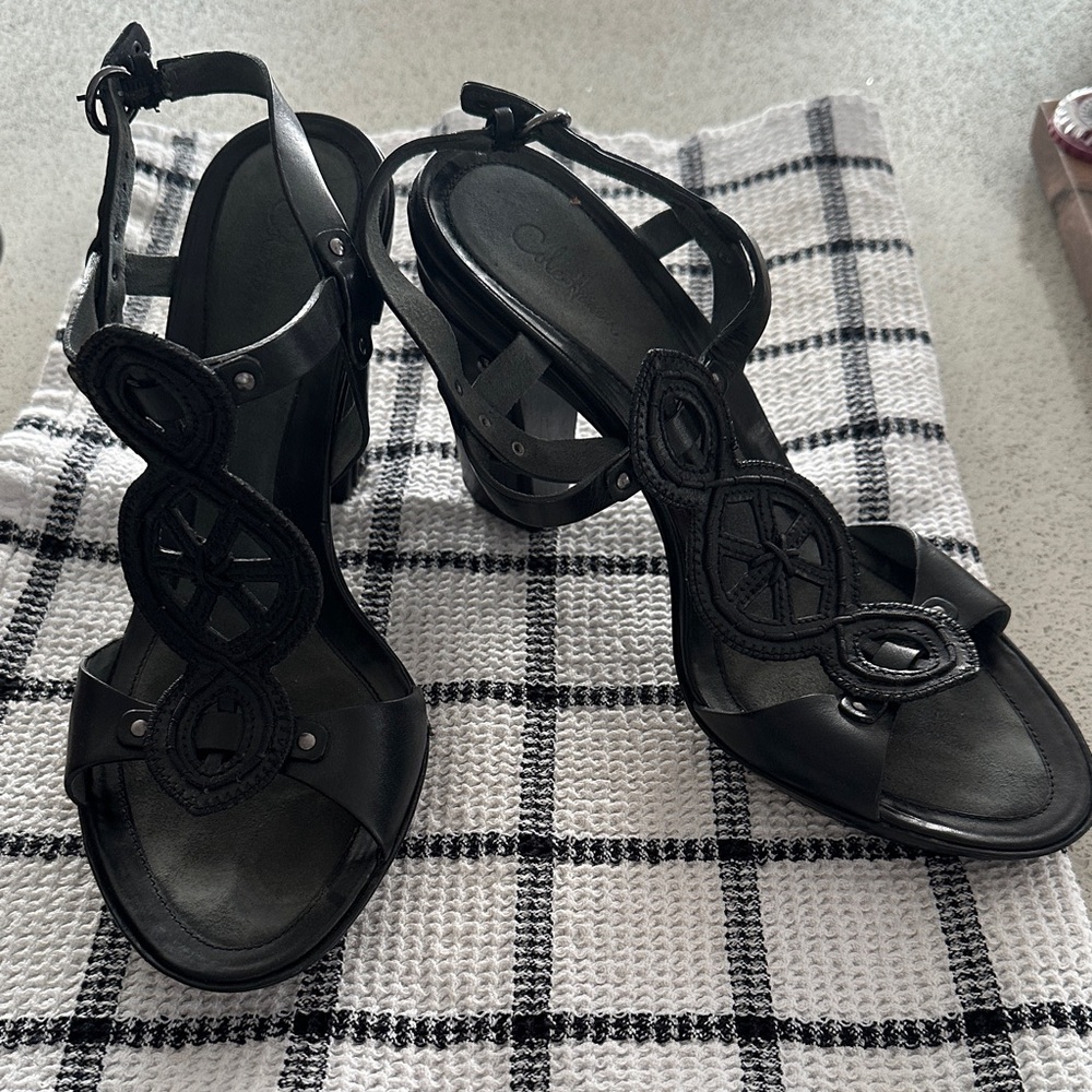Cole Haan Black Strappy Sandals